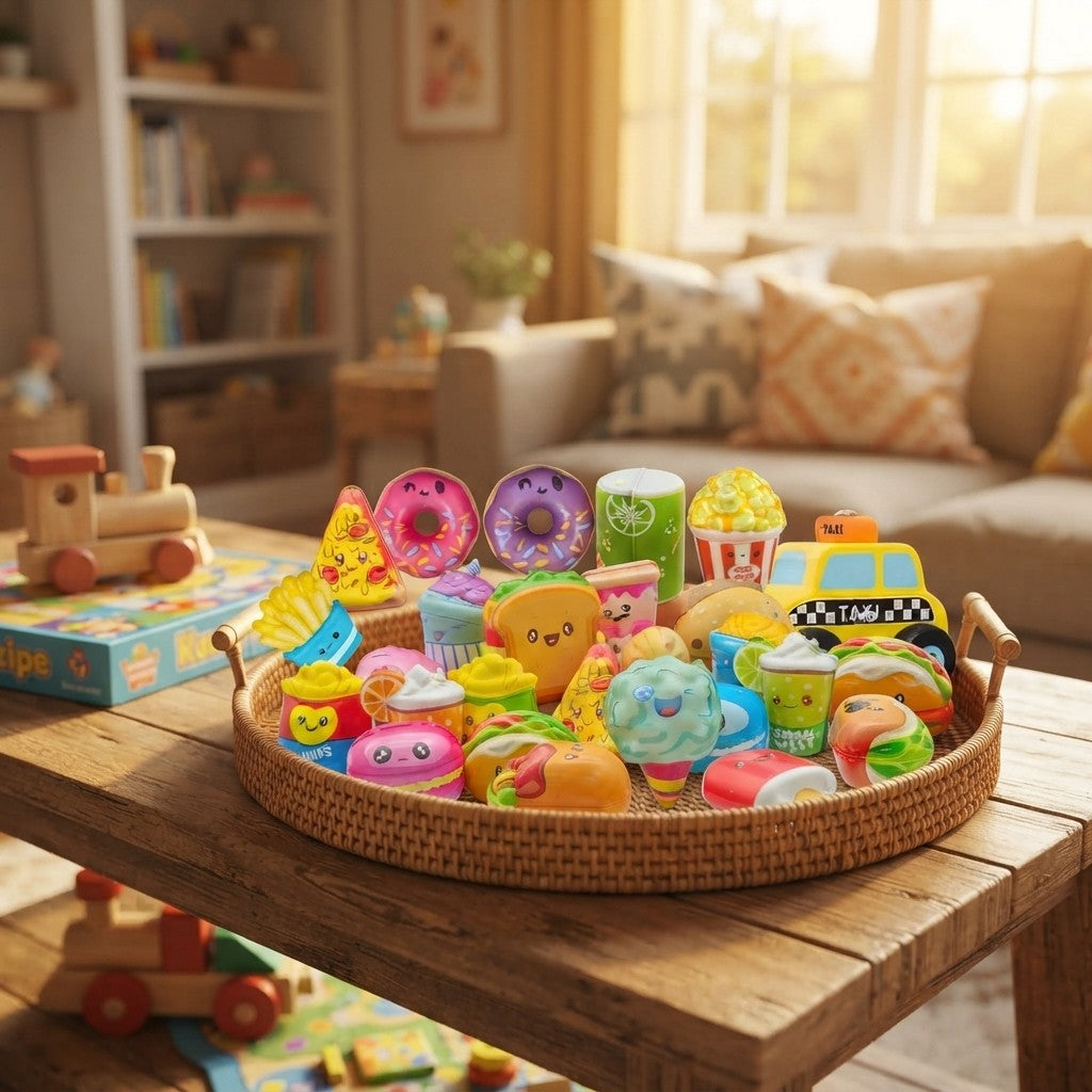 12-Piece Mini Foodie Squishy Sensory Toy Set